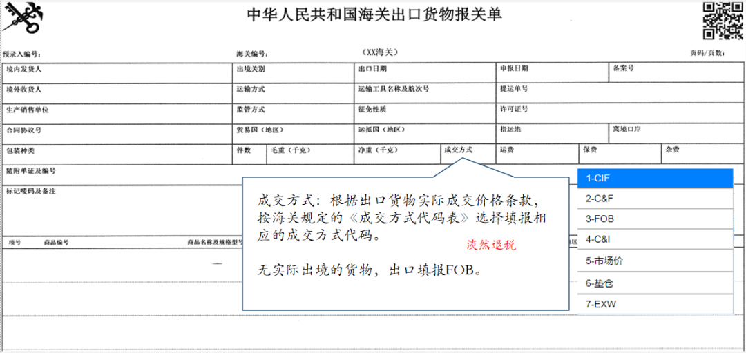 EXW贸易术语_出口企业成交方式_报关单成交方式填报规范