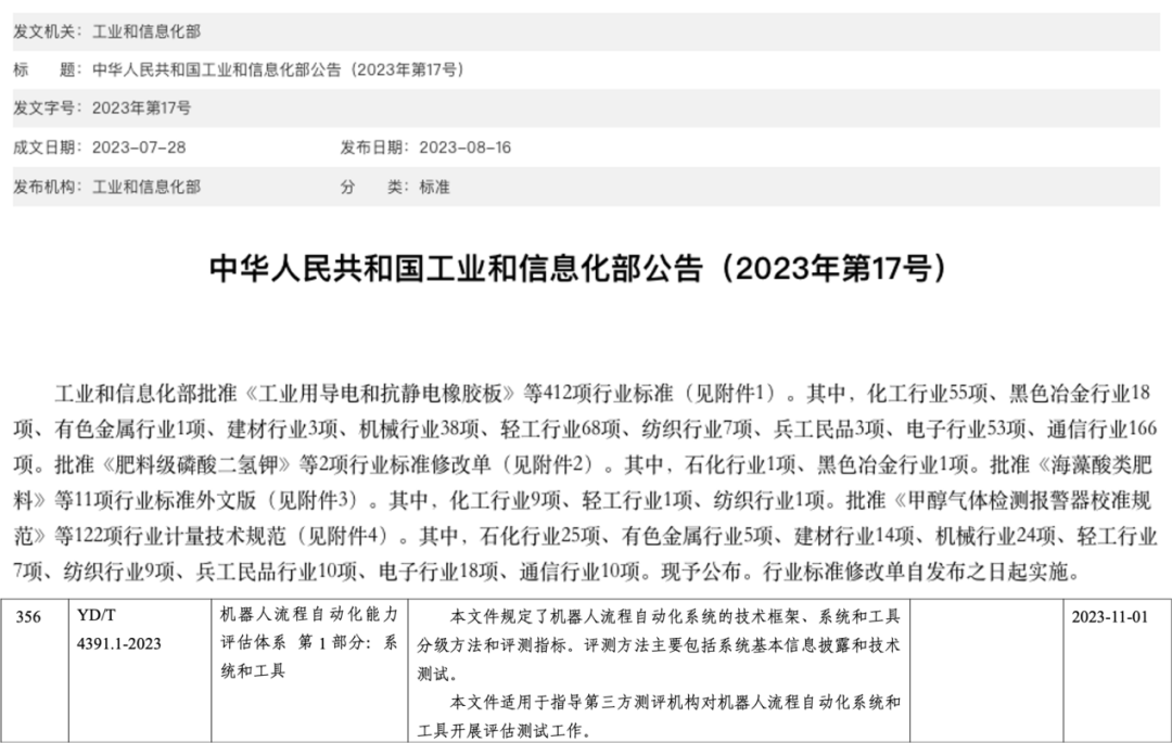 YD/T 4391.1-2023 机器人流程自动化能力评估体系 第1部分:系统和工具_机器人流程自动化_中国信通院RPA标准体系