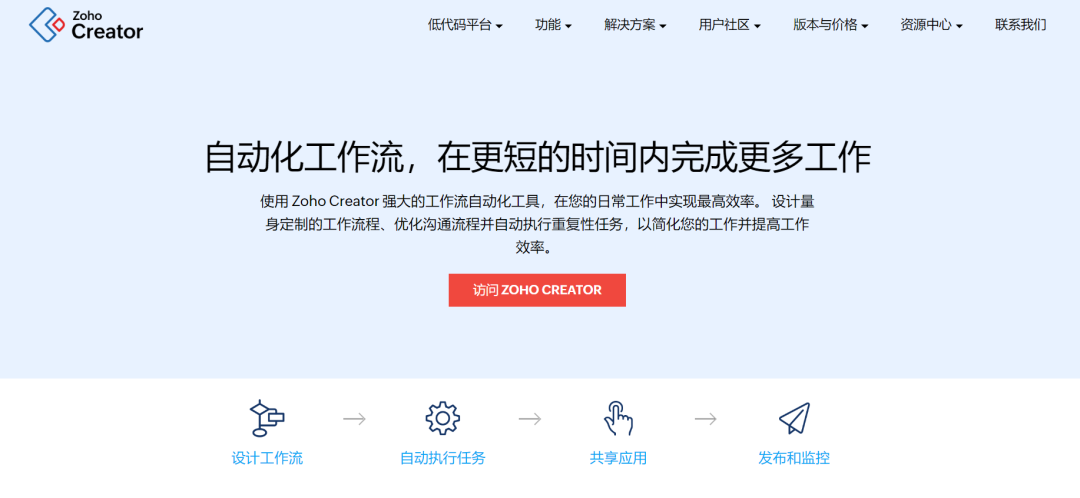 企业工作流自动化平台_Zoho Creator低代码工作流引擎_工作流自动化