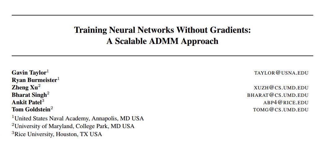 学界｜不通过梯度下降来训练神经网络：一个可扩展的ADMM途径
