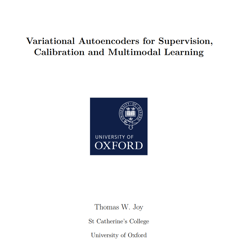 【牛津大学博士论文】变分自编码器: 监督、校准和多模态学习的变分自编码器，179页pdf