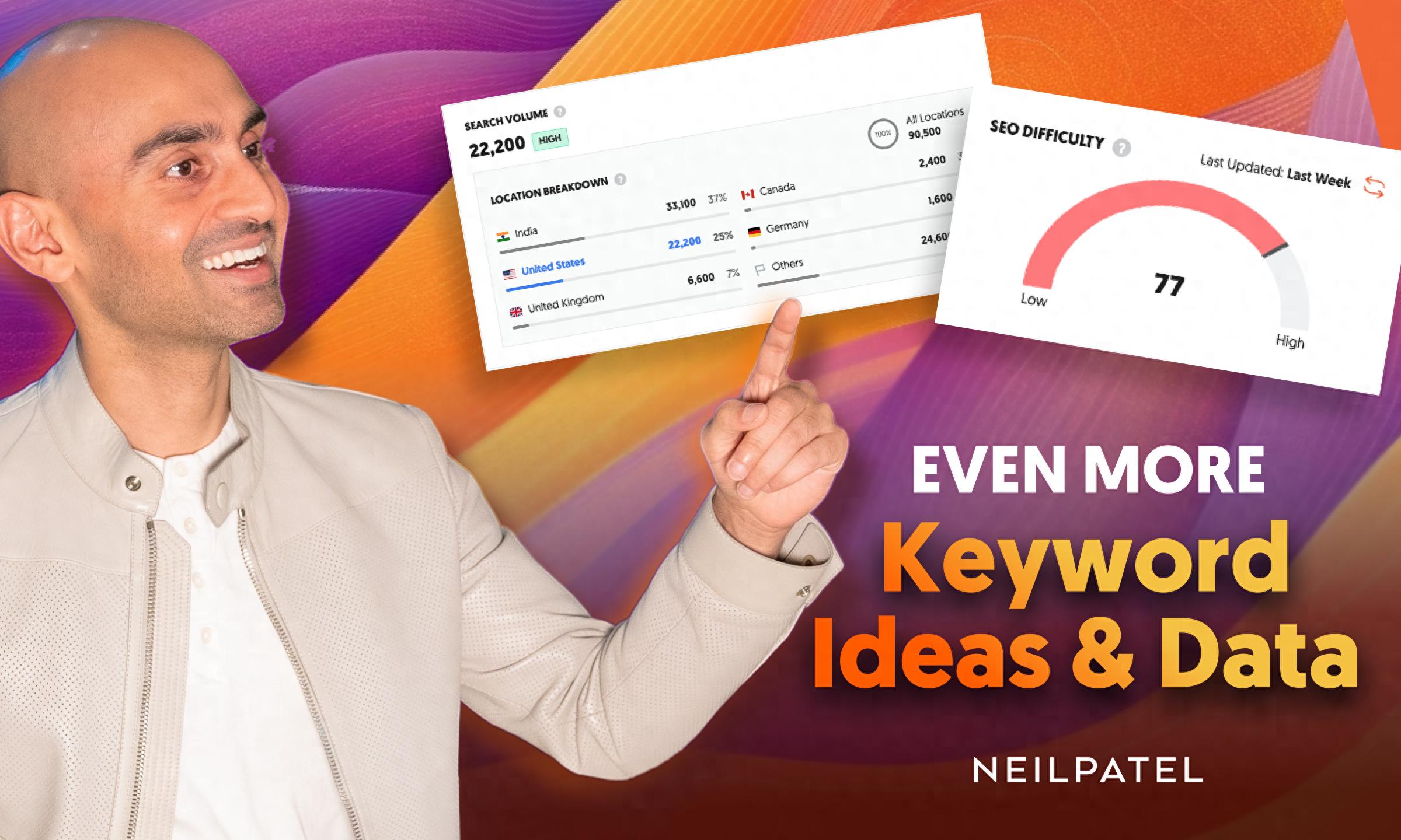 Ubersuggest 获取更多关键字提示和数据并回答公众